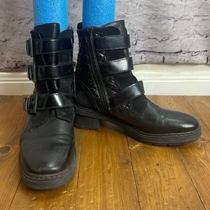 Hispanitas black leather Vali Buckle Boots size 40